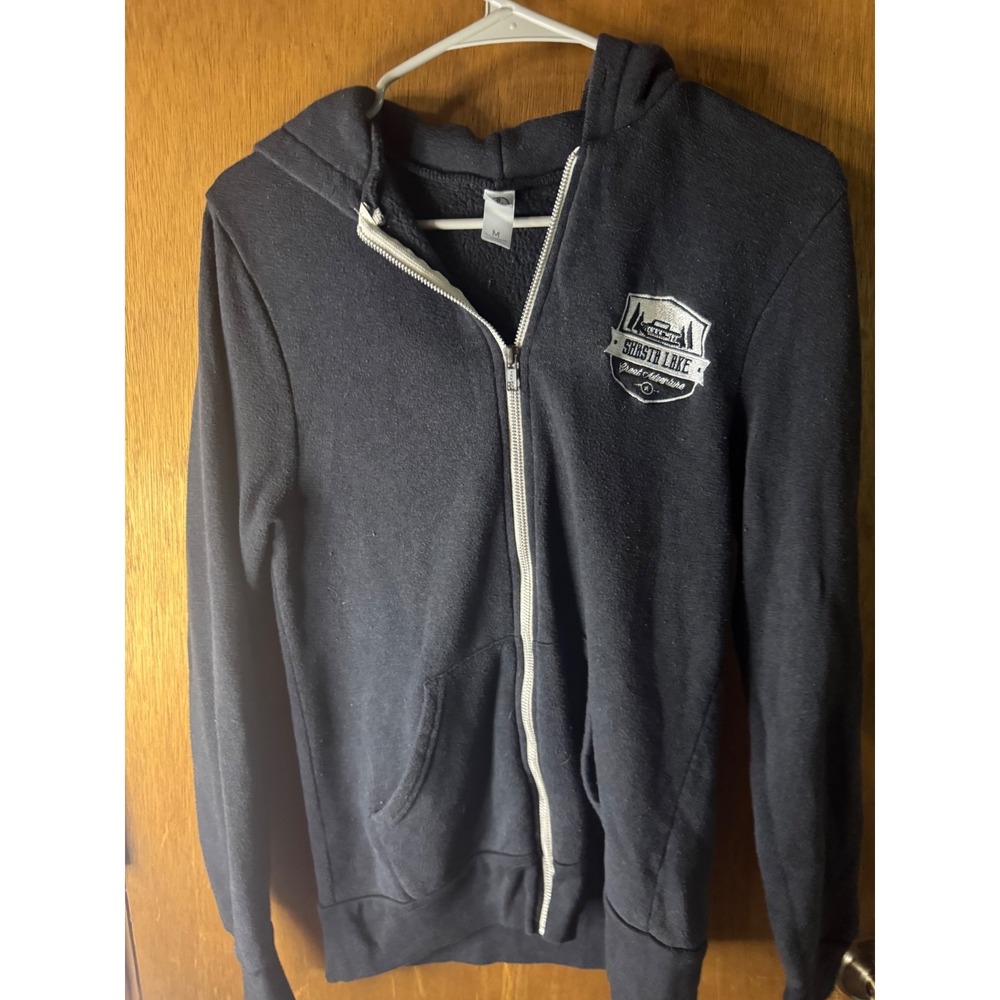 Alternative Earth Shasta Lake Great Adventure Zip Up Hoodie Black Womens Medium